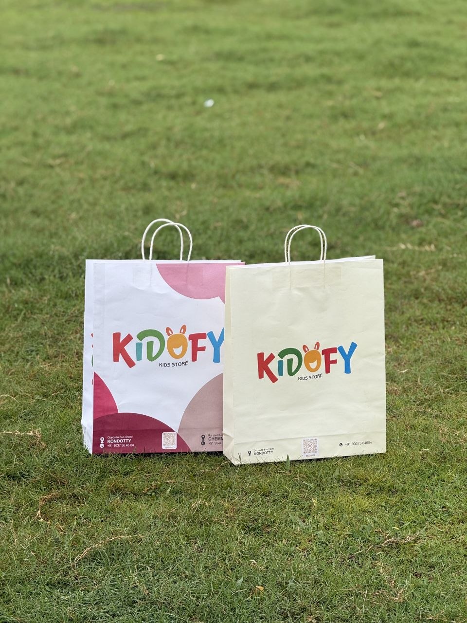 Kidswear Paper Bags with colorful patterns